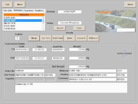 Main screen RonWeigh